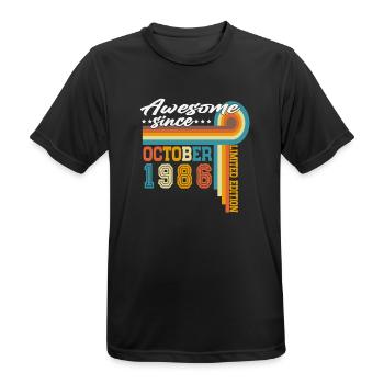 Oktober 1986 Jahrgang Retro Geburtstag Geschenk - Männer T-Shirt atmungsaktiv - Schwarz - Vorne - AI Model Male 178 light (178cm)