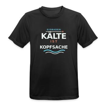 Kälte ist Kopfsache - Männer T-Shirt atmungsaktiv - Schwarz - Vorne - AI Model Male 178 light (178cm)