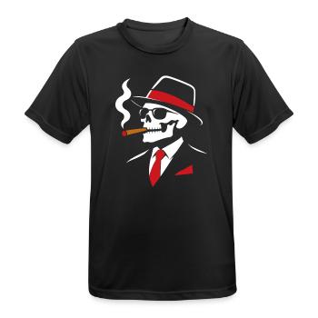 Noir-Skelett mit Zigarre - Männer T-Shirt atmungsaktiv - Schwarz - Vorne - AI Model Male 178 light (178cm)