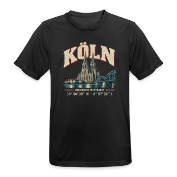 Köln Dom Skyline Nordrhein-Westfalen Geschenk - Männer T-Shirt atmungsaktiv - Schwarz - Vorne - AI Model Male 178 light (178cm)