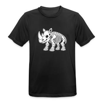 Süßes Skelett Nashorn Horn Safari Tier Cartoon - Männer T-Shirt atmungsaktiv - Schwarz - Vorne - AI Model Male 178 light (178cm)