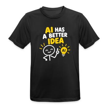KI hat eine bessere Idee - Männer T-Shirt atmungsaktiv - Schwarz - Vorne - AI Model Male 178 light (178cm)