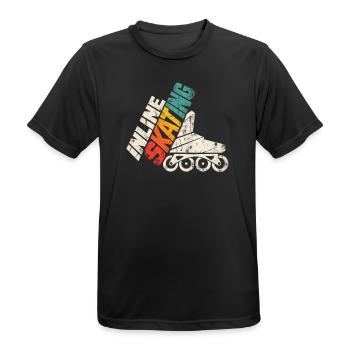 Inline Skating Retro Rollschuh Design - Männer T-Shirt atmungsaktiv - Schwarz - Vorne - AI Model Male 178 light (178cm)