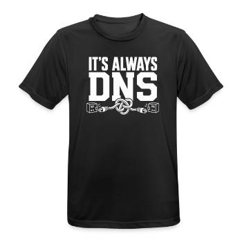 Es ist immer DNS - Männer T-Shirt atmungsaktiv - Schwarz - Vorne - AI Model Male 178 light (178cm)