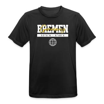 Bremen Deutschland Koordinaten Reise Souvenir - Männer T-Shirt atmungsaktiv - Schwarz - Vorne - AI Model Male 178 light (178cm)