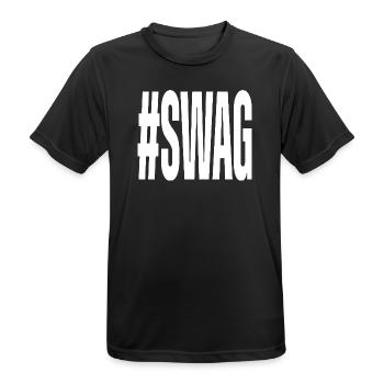 Hashtag Swag - Männer T-Shirt atmungsaktiv - Schwarz - Vorne - AI Model Male 178 light (178cm)