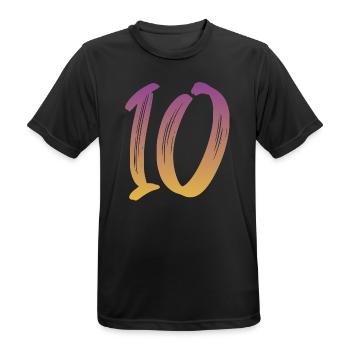 10 - Männer T-Shirt atmungsaktiv - Schwarz - Vorne - AI Model Male 178 light (178cm)