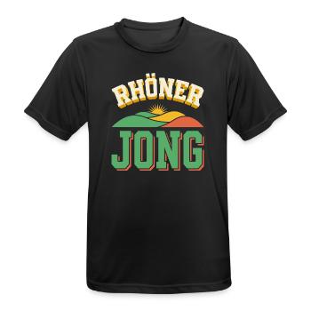 Rhöner Jong - Rhön Heimat Berge Retro - Männer T-Shirt atmungsaktiv - Schwarz - Vorne - AI Model Male 178 light (178cm)