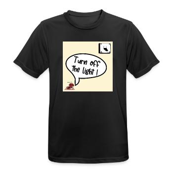 Mach das Licht aus - Männer T-Shirt atmungsaktiv - Schwarz - Vorne - AI Model Male 178 light (178cm)