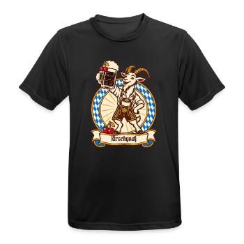 Kirschgoaß Geiß in Lederhose - Männer T-Shirt atmungsaktiv - Schwarz - Vorne - AI Model Male 178 light (178cm)