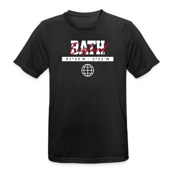 Bath England Koordinaten Reise Souvenir - Männer T-Shirt atmungsaktiv - Schwarz - Vorne - AI Model Male 178 light (178cm)
