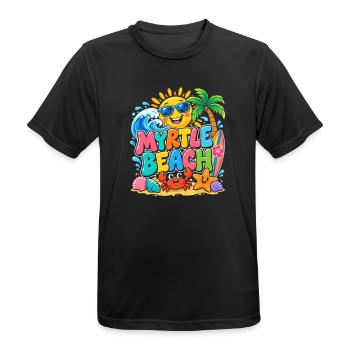 Myrtle Beach Sonne & Meer - Männer T-Shirt atmungsaktiv - Schwarz - Vorne - AI Model Male 178 light (178cm)