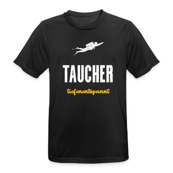 Taucher Geschenk Tiefenentspannt Tauchen - Männer T-Shirt atmungsaktiv - Schwarz - Vorne - AI Model Male 178 light (178cm)