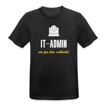 IT-Admin Geschenk Ich fixe das vielleicht - Männer T-Shirt atmungsaktiv - Schwarz - Vorne - AI Model Male 178 light (178cm)