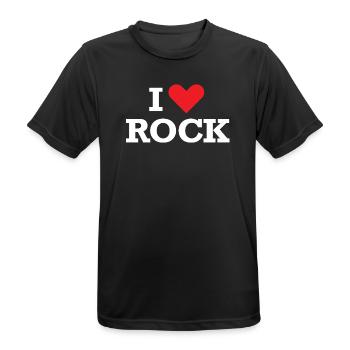 Ich liebe die Rock Bold-Typografie - Männer T-Shirt atmungsaktiv - Schwarz - Vorne - AI Model Male 178 light (178cm)