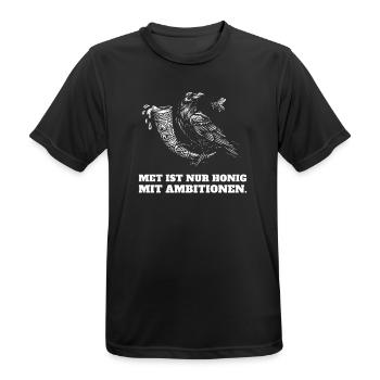 Met ist nur Honig mit Ambitionen – Wikinger Met - Männer T-Shirt atmungsaktiv - Schwarz - Vorne - AI Model Male 178 light (178cm)