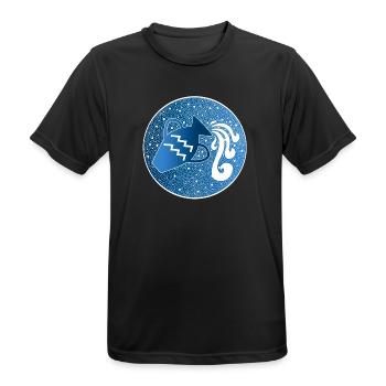 Sternzeichen: Wassermann - Männer T-Shirt atmungsaktiv - Schwarz - Vorne - AI Model Male 178 light (178cm)