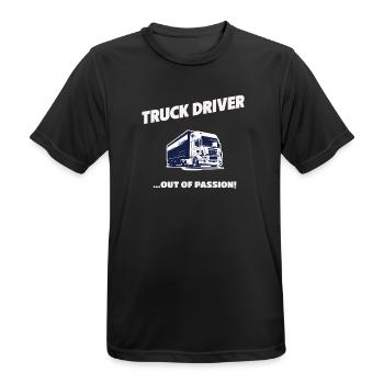 Truck Driver Out Of Passion LKW Fahrer Geschenk - Männer T-Shirt atmungsaktiv - Schwarz - Vorne - AI Model Male 178 light (178cm)