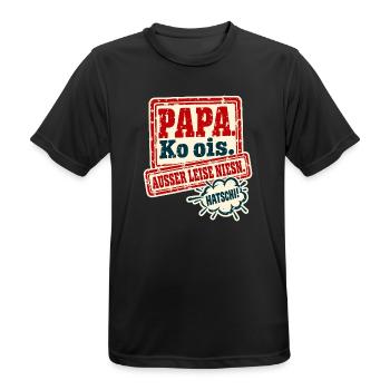 Papa Ko ois Außer leise niesn - Männer T-Shirt atmungsaktiv - Schwarz - Vorne - AI Model Male 178 light (178cm)