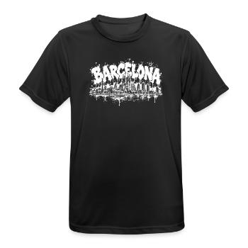 Barcelona Splash Graffiti - Männer T-Shirt atmungsaktiv - Schwarz - Vorne - AI Model Male 178 light (178cm)