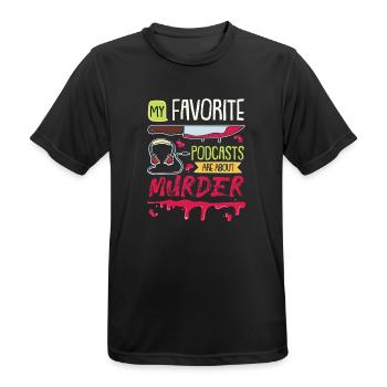 Lieblingspodcast Über Mord - Männer T-Shirt atmungsaktiv - Schwarz - Vorne - AI Model Male 178 light (178cm)