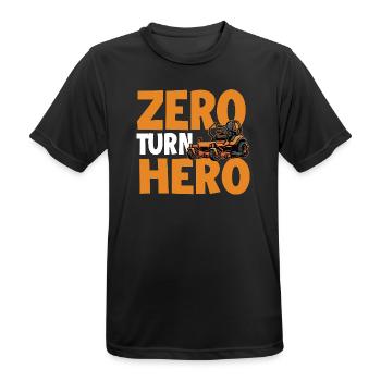Zero Turn Hero – Zero Turn Rasenmäher Rasenmäh-Papa - Männer T-Shirt atmungsaktiv - Schwarz - Vorne - AI Model Male 178 light (178cm)
