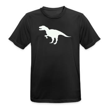 T-Rex Silhouette im Retro-Look - Männer T-Shirt atmungsaktiv - Schwarz - Vorne - AI Model Male 178 light (178cm)