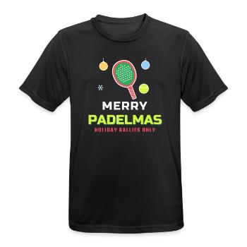 Frohe Padelmas lustige Weihnachten Padelspieler - Männer T-Shirt atmungsaktiv - Schwarz - Vorne - AI Model Male 178 light (178cm)