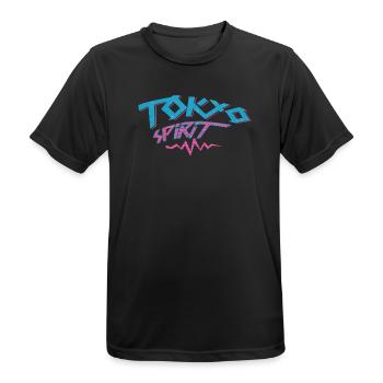Tokio Spirit Neon-Graffiti - Männer T-Shirt atmungsaktiv - Schwarz - Vorne - AI Model Male 178 light (178cm)