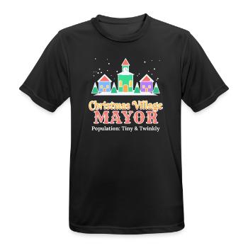 Weihnachtsdorf-Bürgermeister lustiges Feriendorf - Männer T-Shirt atmungsaktiv - Schwarz - Vorne - AI Model Male 178 light (178cm)