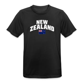 New Zealand - Neuseeland - Aotearoa - Auckland - Männer T-Shirt atmungsaktiv - Schwarz - Vorne - AI Model Male 178 light (178cm)