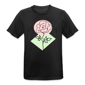 Rosenlinie im rosa Kreis - Männer T-Shirt atmungsaktiv - Schwarz - Vorne - AI Model Male 178 light (178cm)