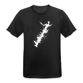 Flöte Streetart - Männer T-Shirt atmungsaktiv - Schwarz - Vorne - AI Model Male 178 light (178cm)