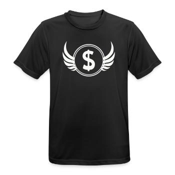Flügel-Dollar Symbol - Männer T-Shirt atmungsaktiv - Schwarz - Vorne - AI Model Male 178 light (178cm)