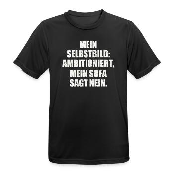 Ironischer Spruch Geschenkidee - Männer T-Shirt atmungsaktiv - Schwarz - Vorne - AI Model Male 178 light (178cm)