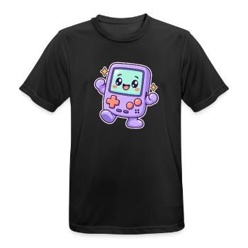 Happy Retro Gaming Console – Süßer Pastell-Gamer - Männer T-Shirt atmungsaktiv - Schwarz - Vorne - AI Model Male 178 light (178cm)