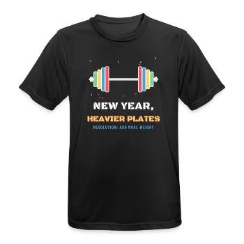 Neujahr Schwerere Teller Lustiges Gewichtheben - Männer T-Shirt atmungsaktiv - Schwarz - Vorne - AI Model Male 178 light (178cm)