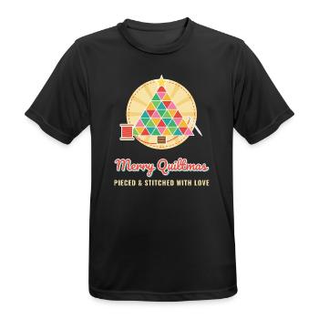Fröhliche Quiltmas Lustige Weihnachtsquilterin - Männer T-Shirt atmungsaktiv - Schwarz - Vorne - AI Model Male 178 light (178cm)