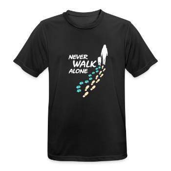 Never Walk Alone Pfotenspuren - Männer T-Shirt atmungsaktiv - Schwarz - Vorne - AI Model Male 178 light (178cm)