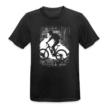 Mountainbike Liebhaber - Männer T-Shirt atmungsaktiv - Schwarz - Vorne - AI Model Male 178 light (178cm)
