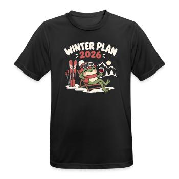 Après Ski Wein Skifahrer Skihütte Winter - Männer T-Shirt atmungsaktiv - Schwarz - Vorne - AI Model Male 178 light (178cm)