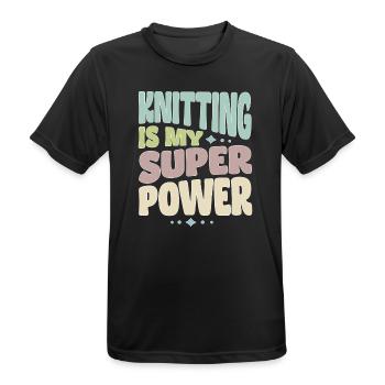 Stricken Strickerin Stricker Knitting superpower - Männer T-Shirt atmungsaktiv - Schwarz - Vorne - AI Model Male 178 light (178cm)