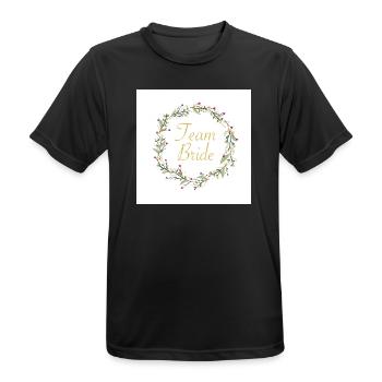 Team Bride mit Blumenkranz - Männer T-Shirt atmungsaktiv - Schwarz - Vorne - AI Model Male 178 light (178cm)