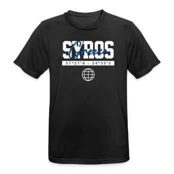 Syros Griechenland Koordinaten Reise Souvenir - Männer T-Shirt atmungsaktiv - Schwarz - Vorne - AI Model Male 178 light (178cm)