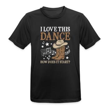 Line Dance Country Western Tanz - Männer T-Shirt atmungsaktiv - Schwarz - Vorne - AI Model Male 178 light (178cm)