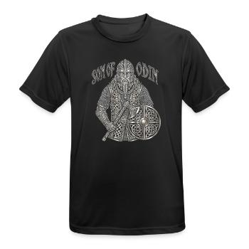 Son of Odin, Viking Krieger Knotenmuster Walhalla - Männer T-Shirt atmungsaktiv - Schwarz - Vorne - AI Model Male 178 light (178cm)