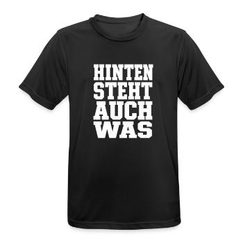 Hinten Steht Auch Was Lustiger Spruch Humor - Männer T-Shirt atmungsaktiv - Schwarz - Vorne - AI Model Male 178 light (178cm)