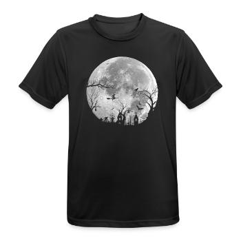 Ganze Nacht: Unheimlicher Wald - Männer T-Shirt atmungsaktiv - Schwarz - Vorne - AI Model Male 178 light (178cm)