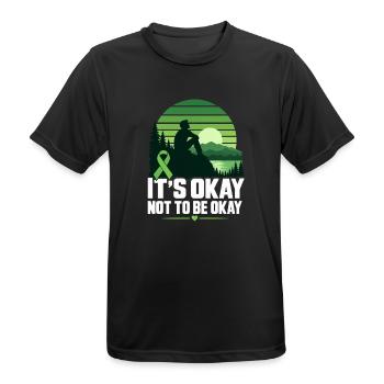 IT'S OKAY NOT TO BE OKAY – Mentale Gesundheit Bewu - Männer T-Shirt atmungsaktiv - Schwarz - Vorne - AI Model Male 178 light (178cm)