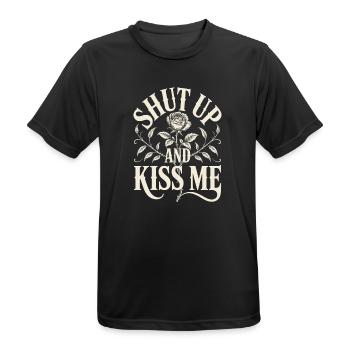 Shut Up And Kiss Me Küss Mich Einfach Valentinstag - Männer T-Shirt atmungsaktiv - Schwarz - Vorne - AI Model Male 178 light (178cm)